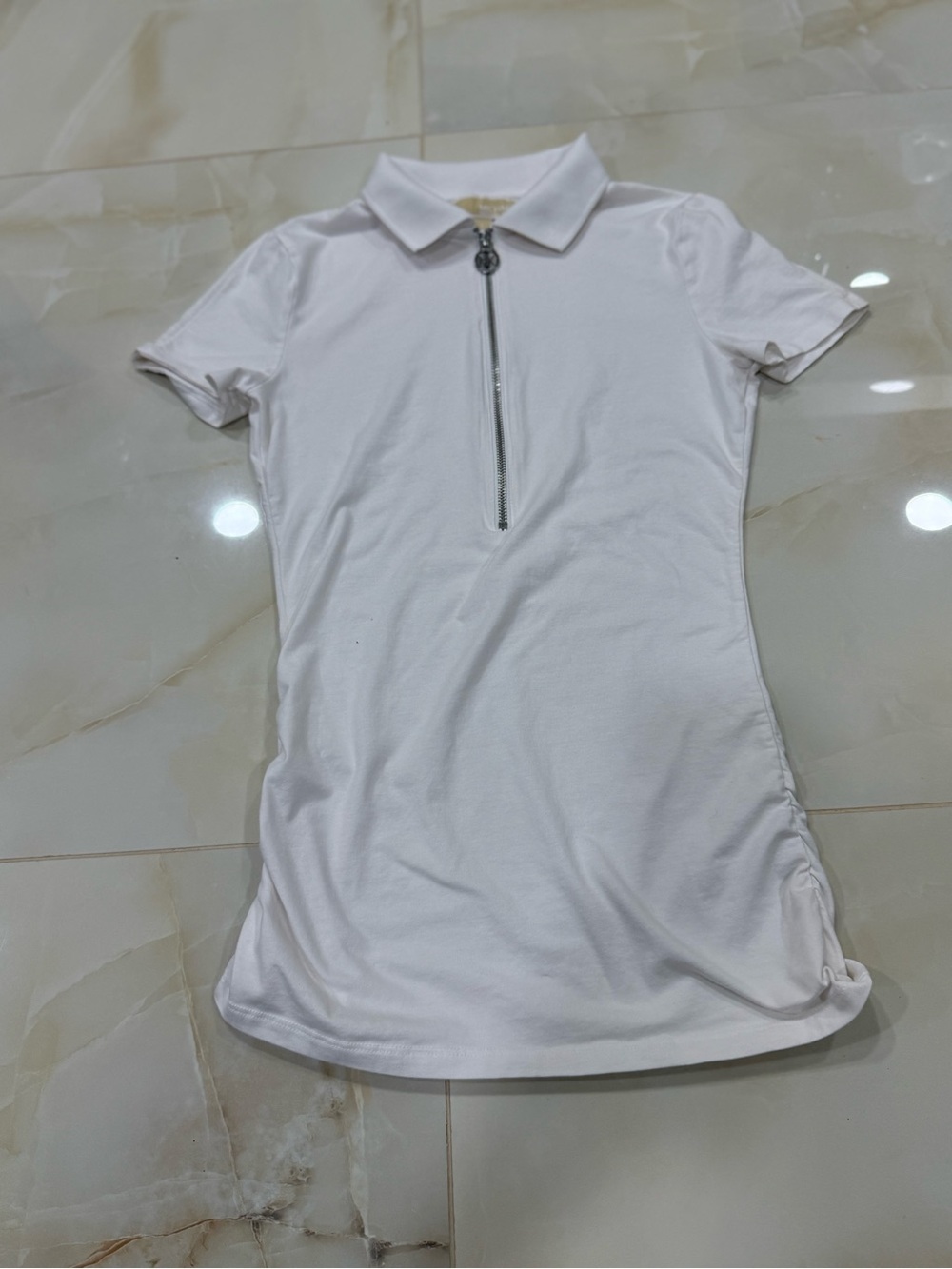 Michael Kors Soft White Polo Zip Dress - Picture 2 of 6